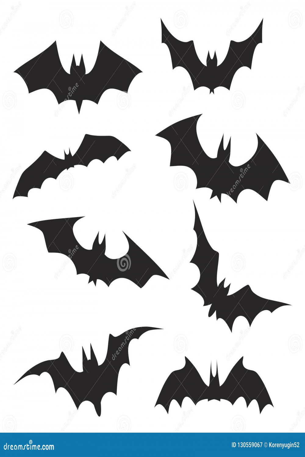 Set of Hand Drawing Halloween Bats, Stock Vector Illustration De