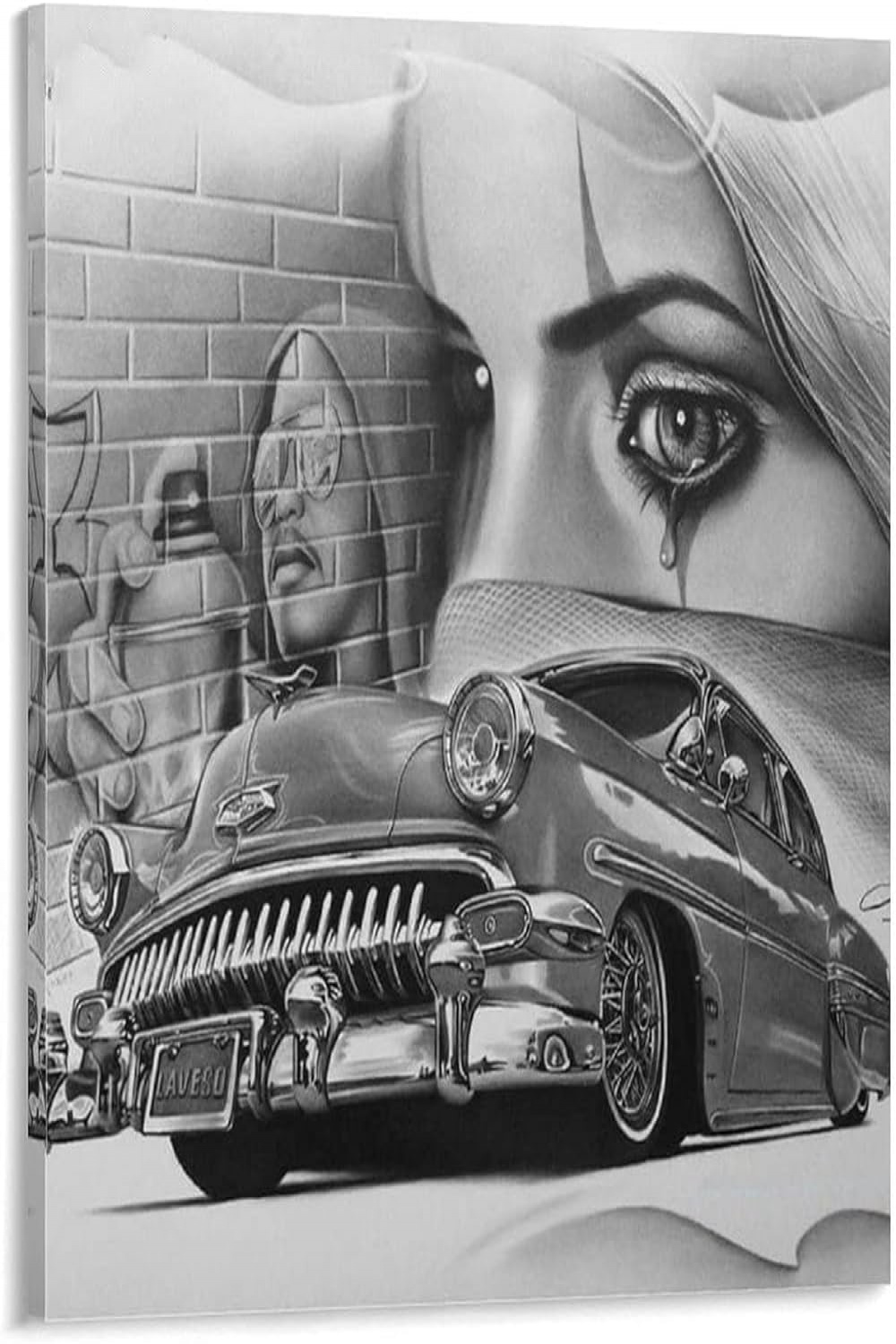 SGYM King Von Poster Chicano Lowrider Drawings Poster Decorative