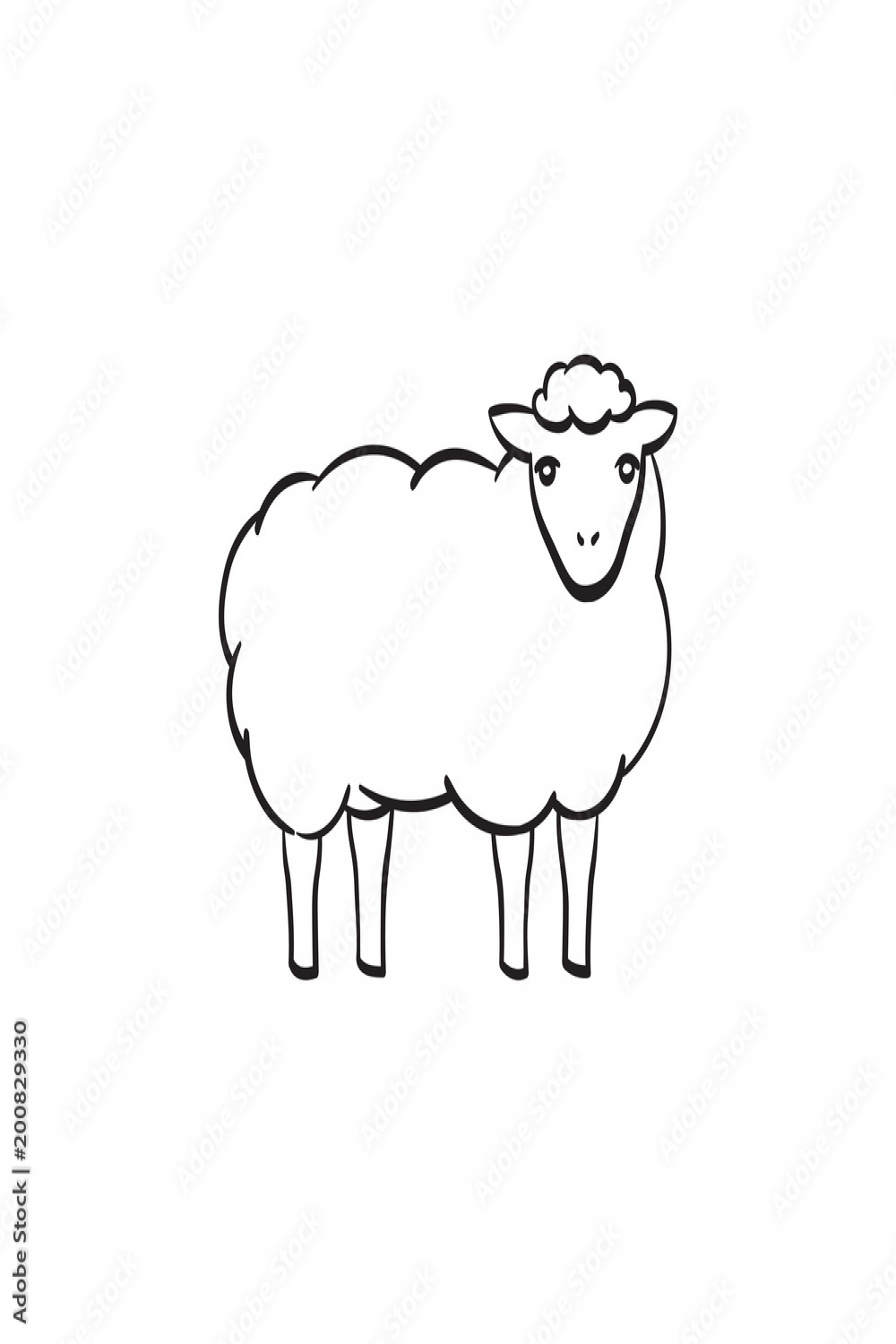 Sheep with wool hand drawn outline doodle icon