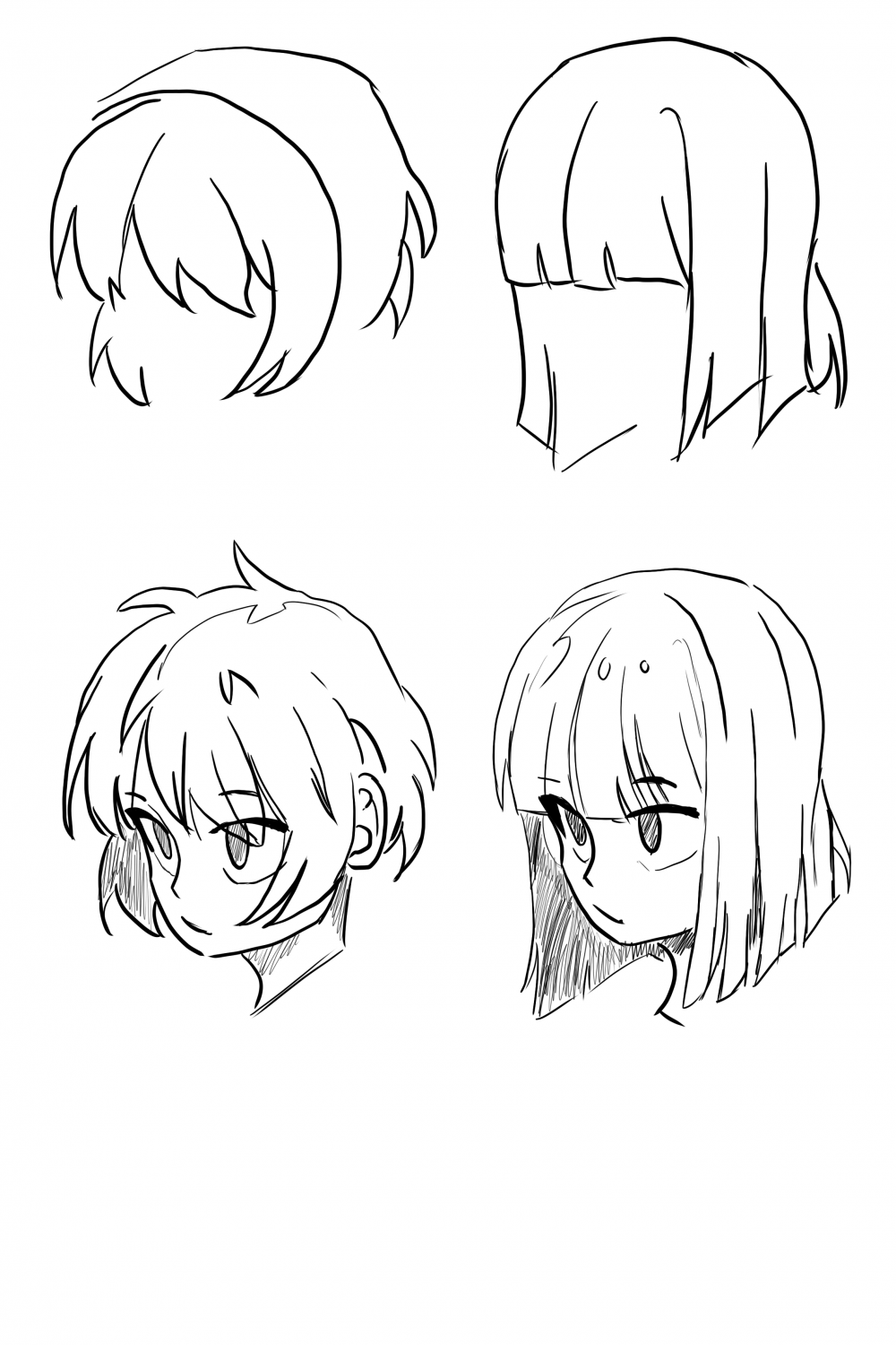 Short hair  Short hair drawing, Drawing hair tutorial, Drawing