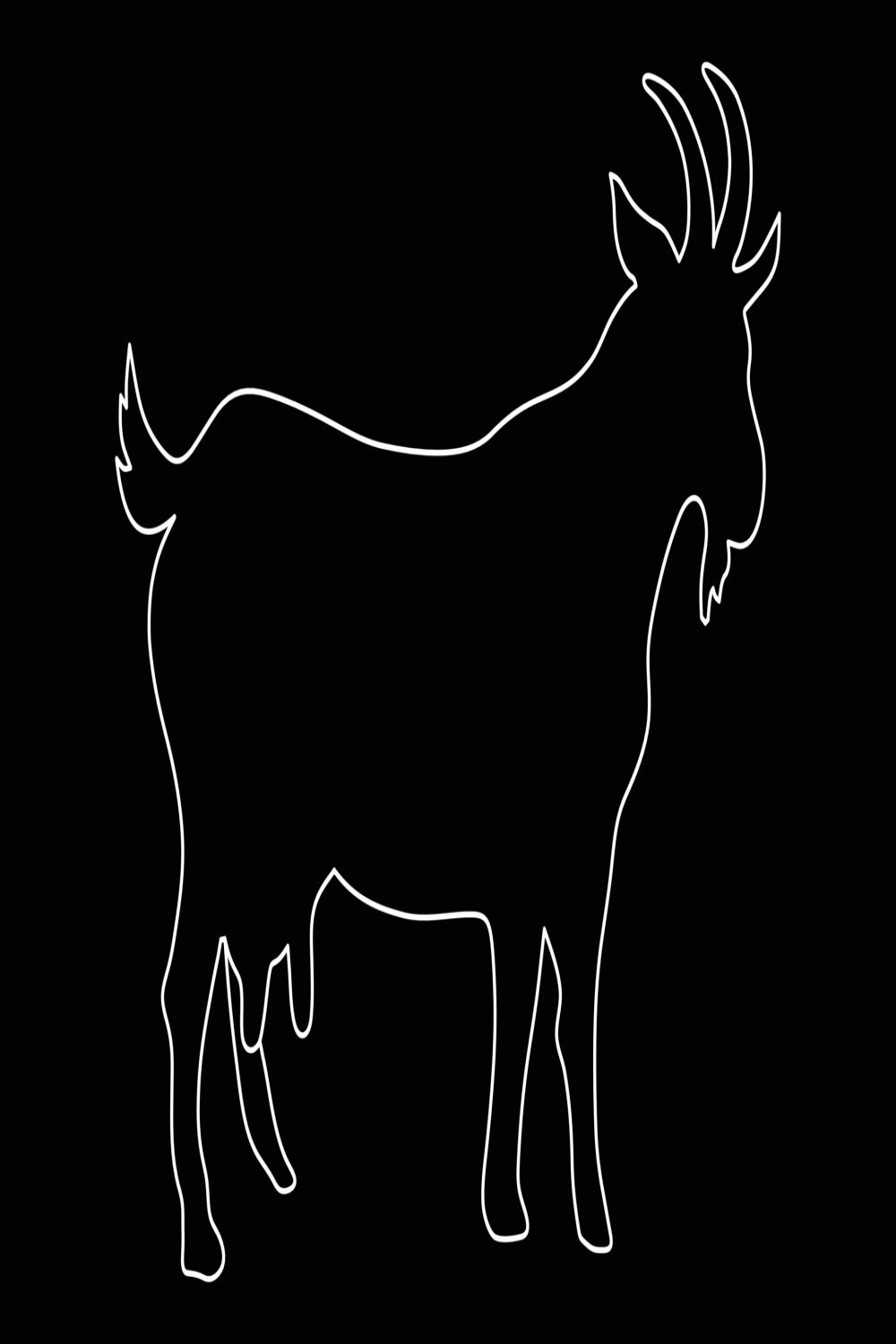 Silhouette of a goat on a black background  Vector Art at