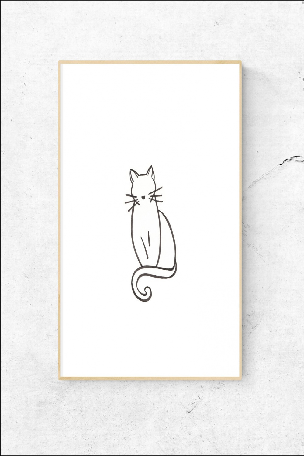 Simple Cat Line Drawing PHYSICAL Print Elegant Black and - Etsy