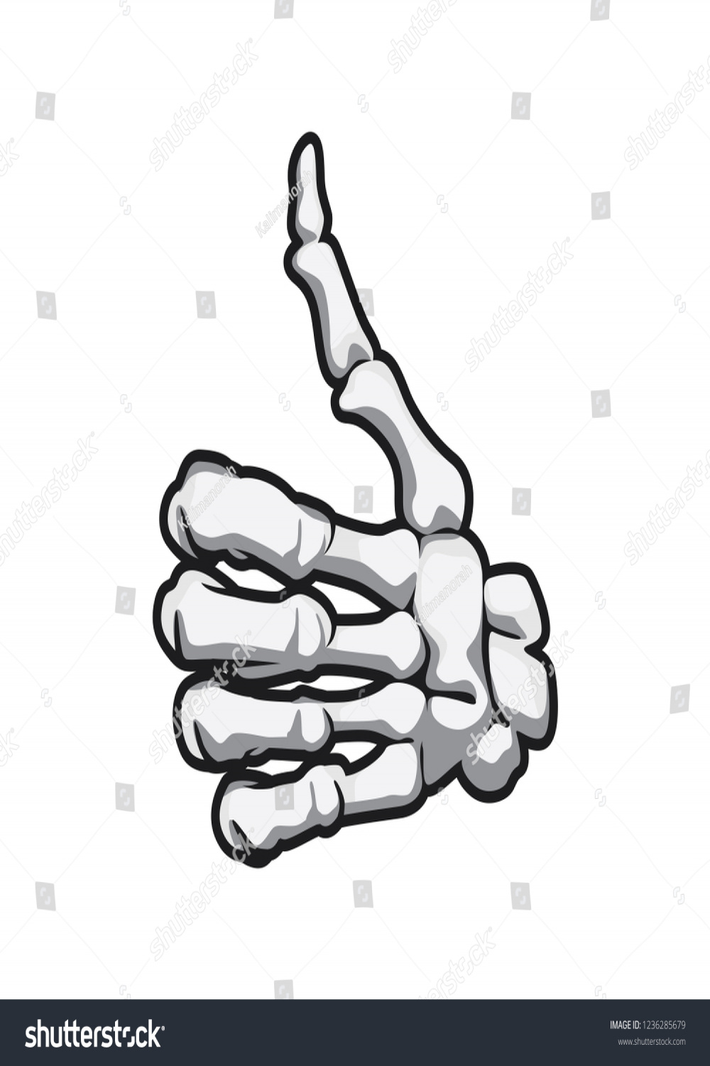 Skeleton Thumbs Vector Illustration Stock Vector (Royalty Free