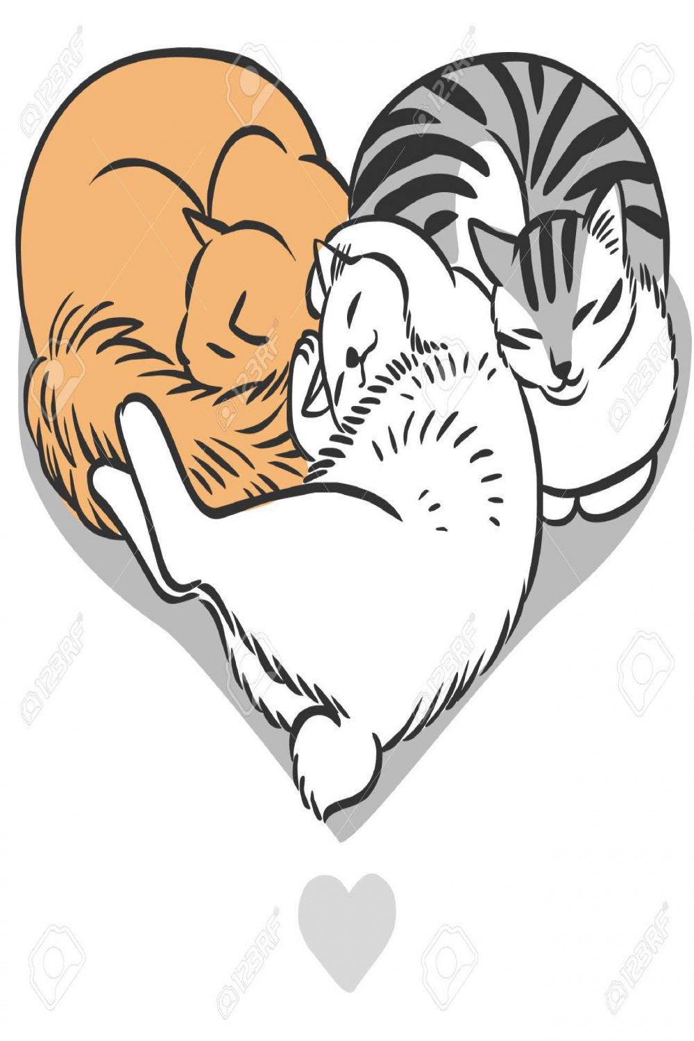 Sketch Of Three Cats Black And White Stock Photos Images, % OFF