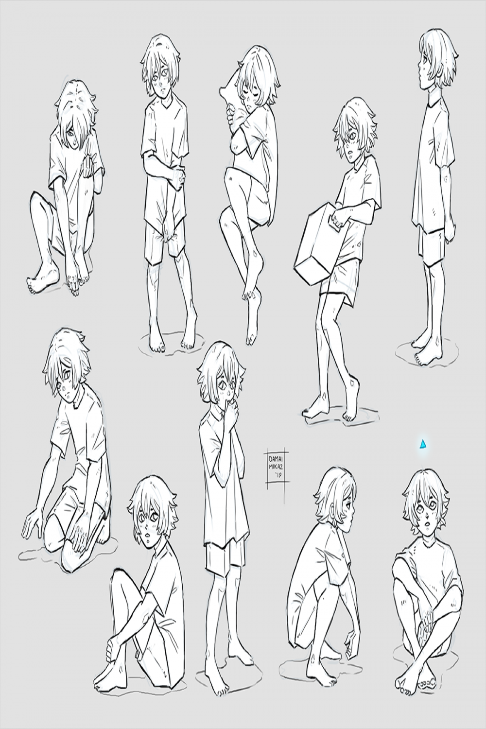 Sketchdump December  [Child poses] by DamaiMikaz on DeviantArt