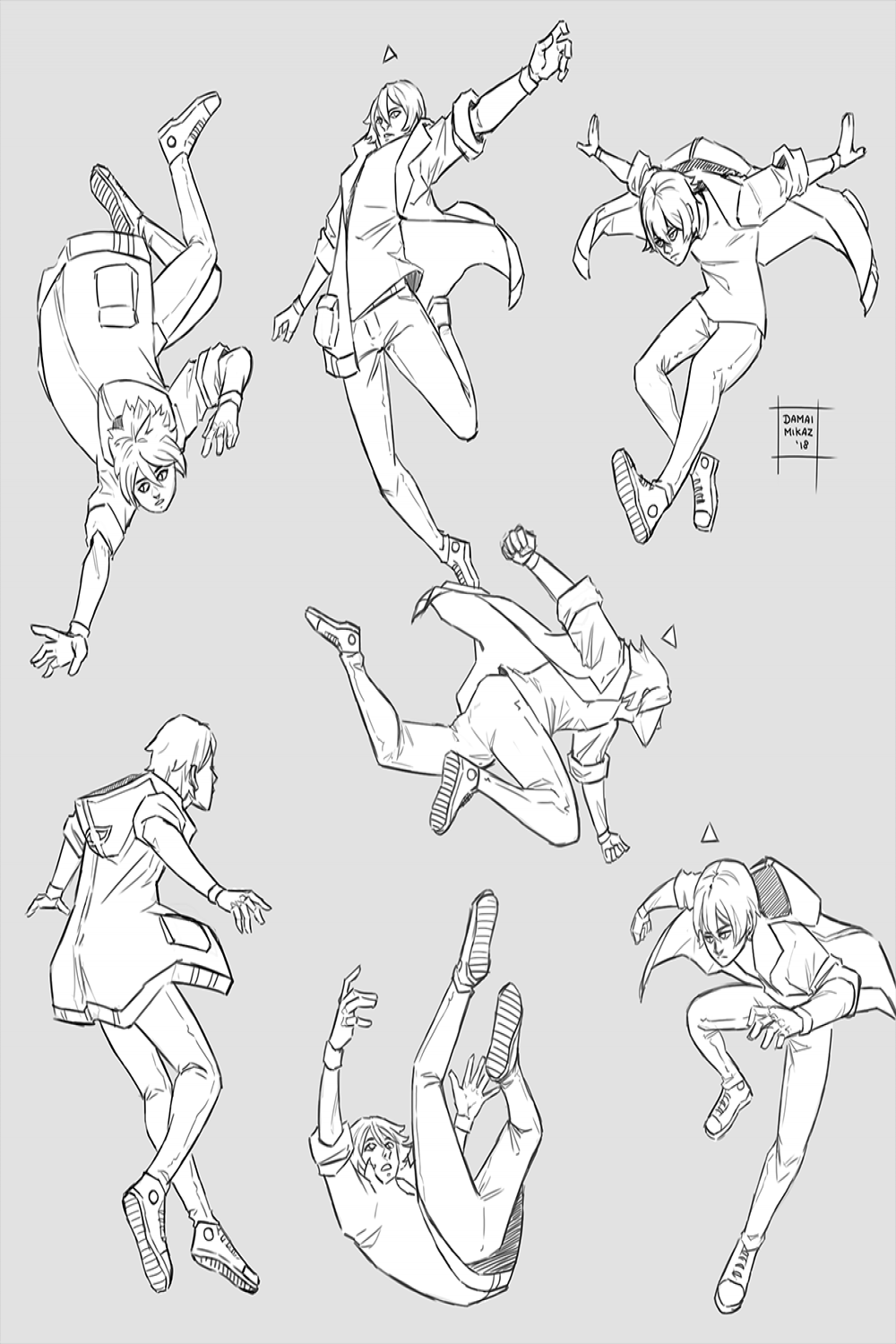 Sketchdump January  [Flying poses] by DamaiMikaz on DeviantArt