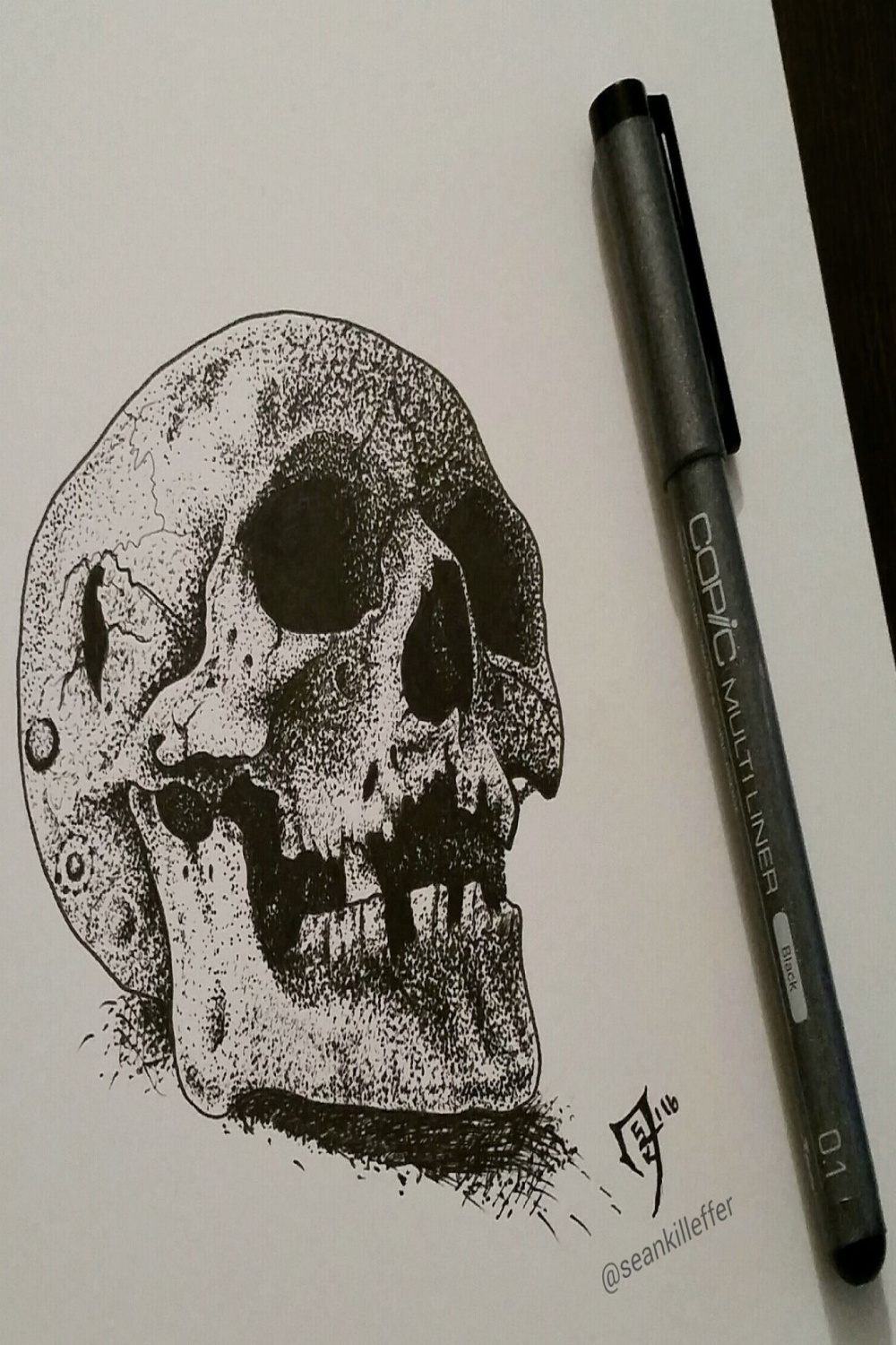 skull, pen, small  Dots art, Skulls drawing, Stippling drawing