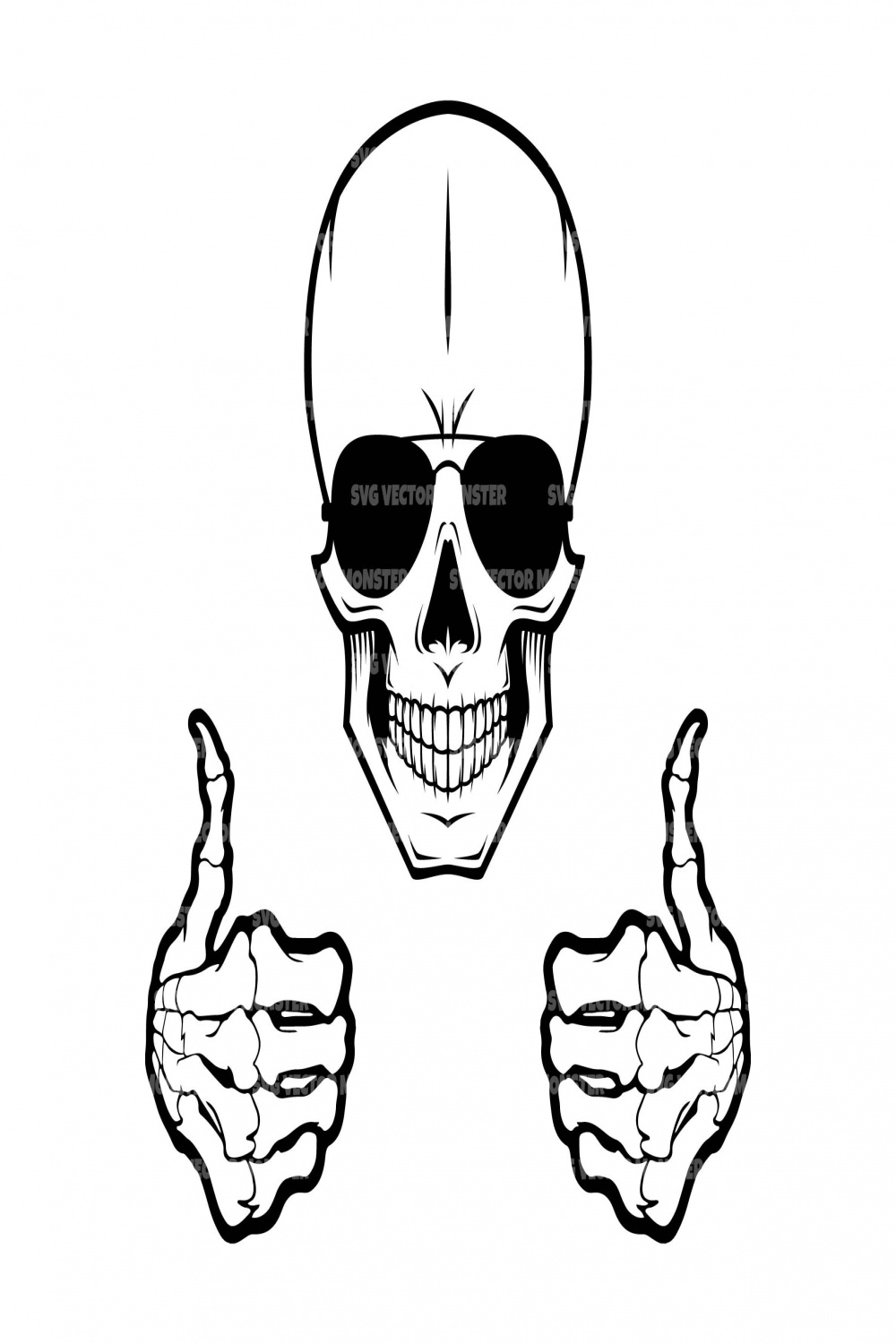 Skull Svg, Skeleton Thumbs up Svg, Awesome Svg