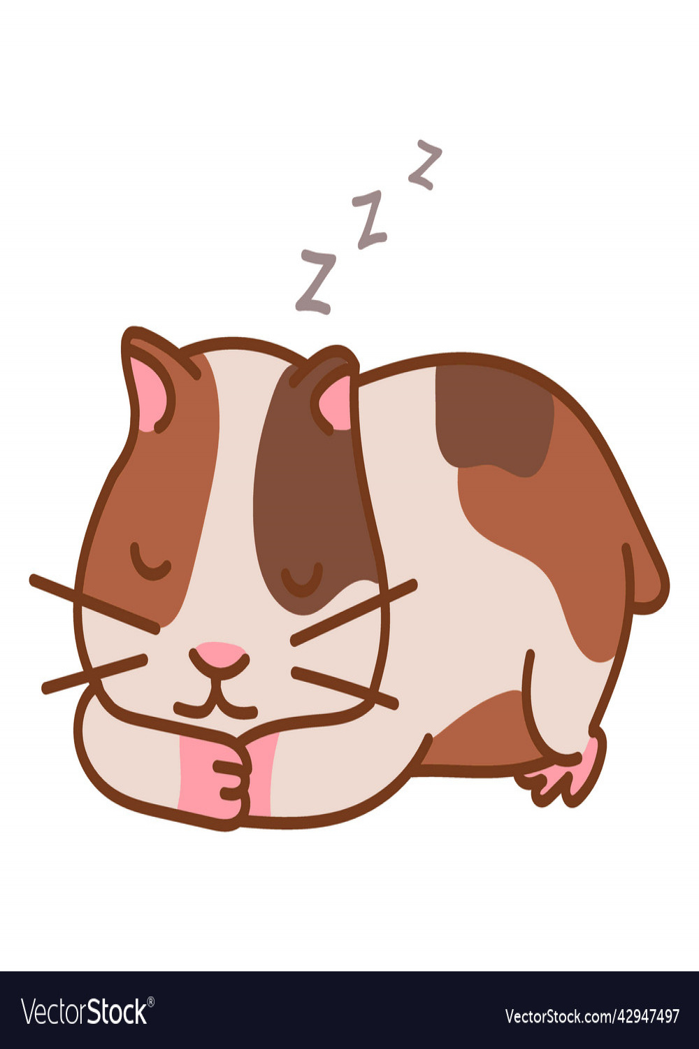 Sleeping cute hamster color high quality Vector Image