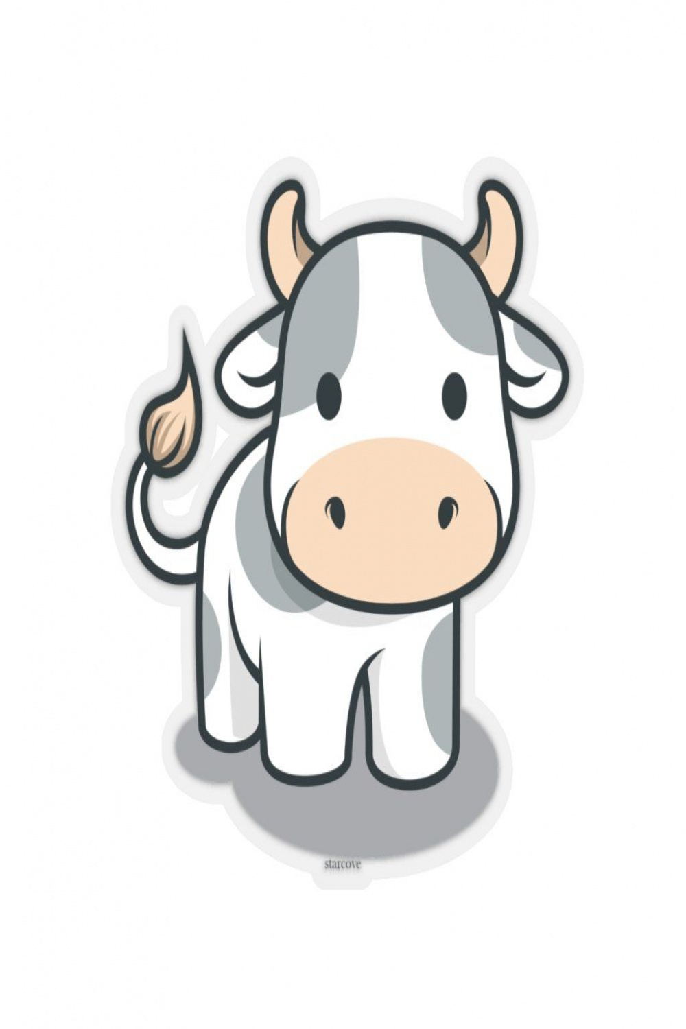 Small Cow Sticker, Laptop Decal Vinyl Cute Waterbottle Tumbler Car