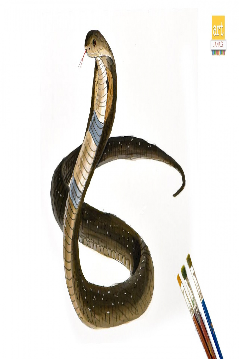 Snake painting easy II How to draw A Snake drawing step by step II #artjanag