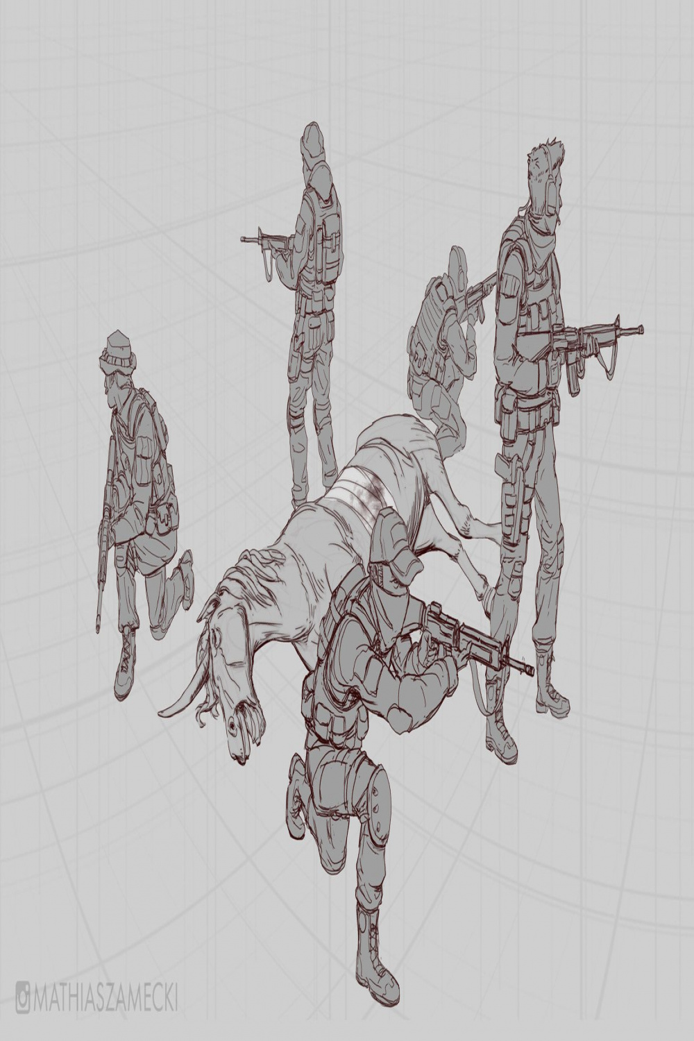 Soldiers+sketches by Mathias Zamęcki  Sketches, Soldier drawing