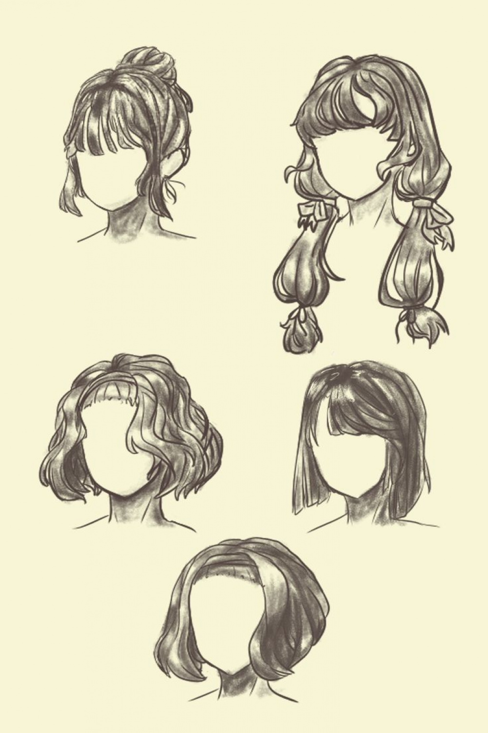 some hair I drew and think are cute  Realistic hair drawing