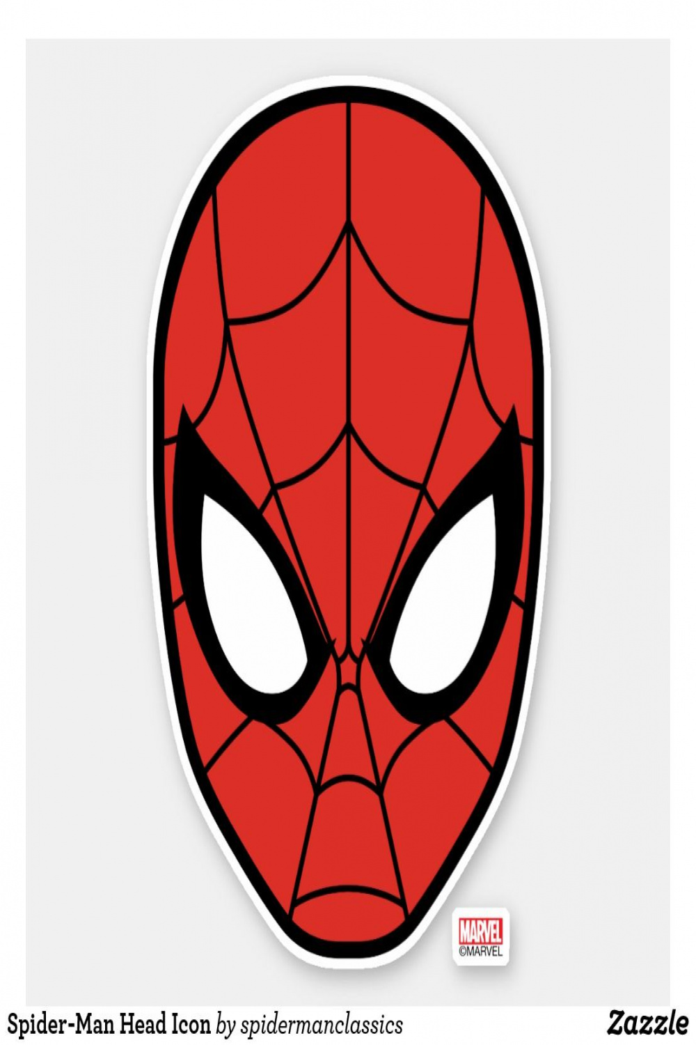 Spider-Man Head Icon Sticker  Zazzle  Spiderman mask, Spiderman