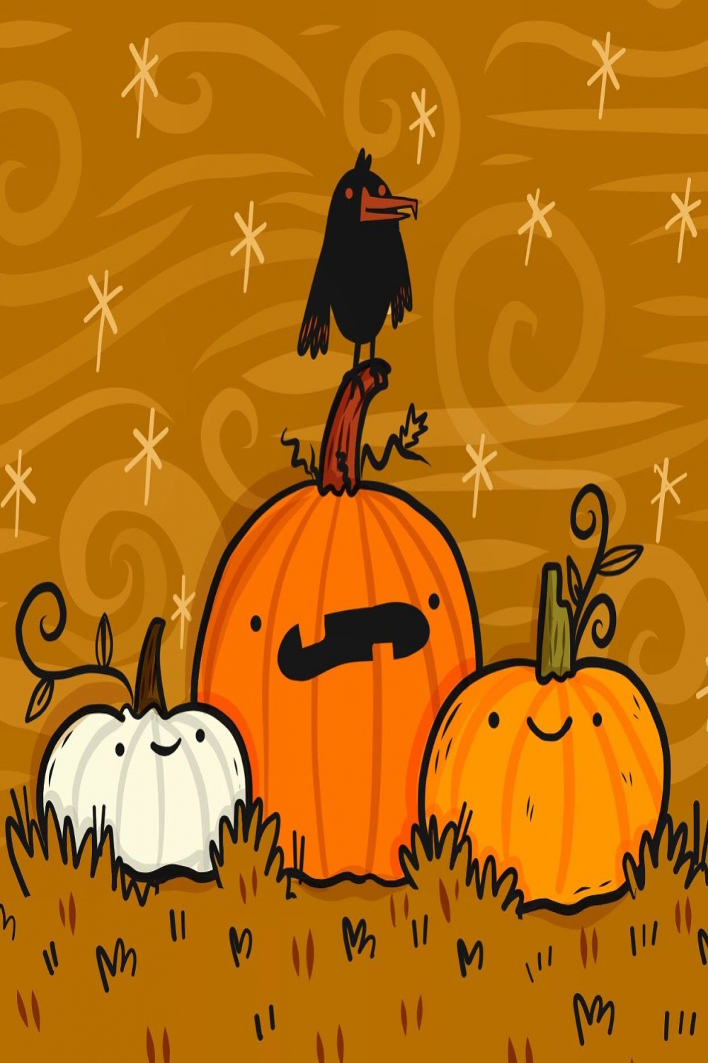 Spooky pumpkin patch Halloween art by Lydia Jean Art  Halloween