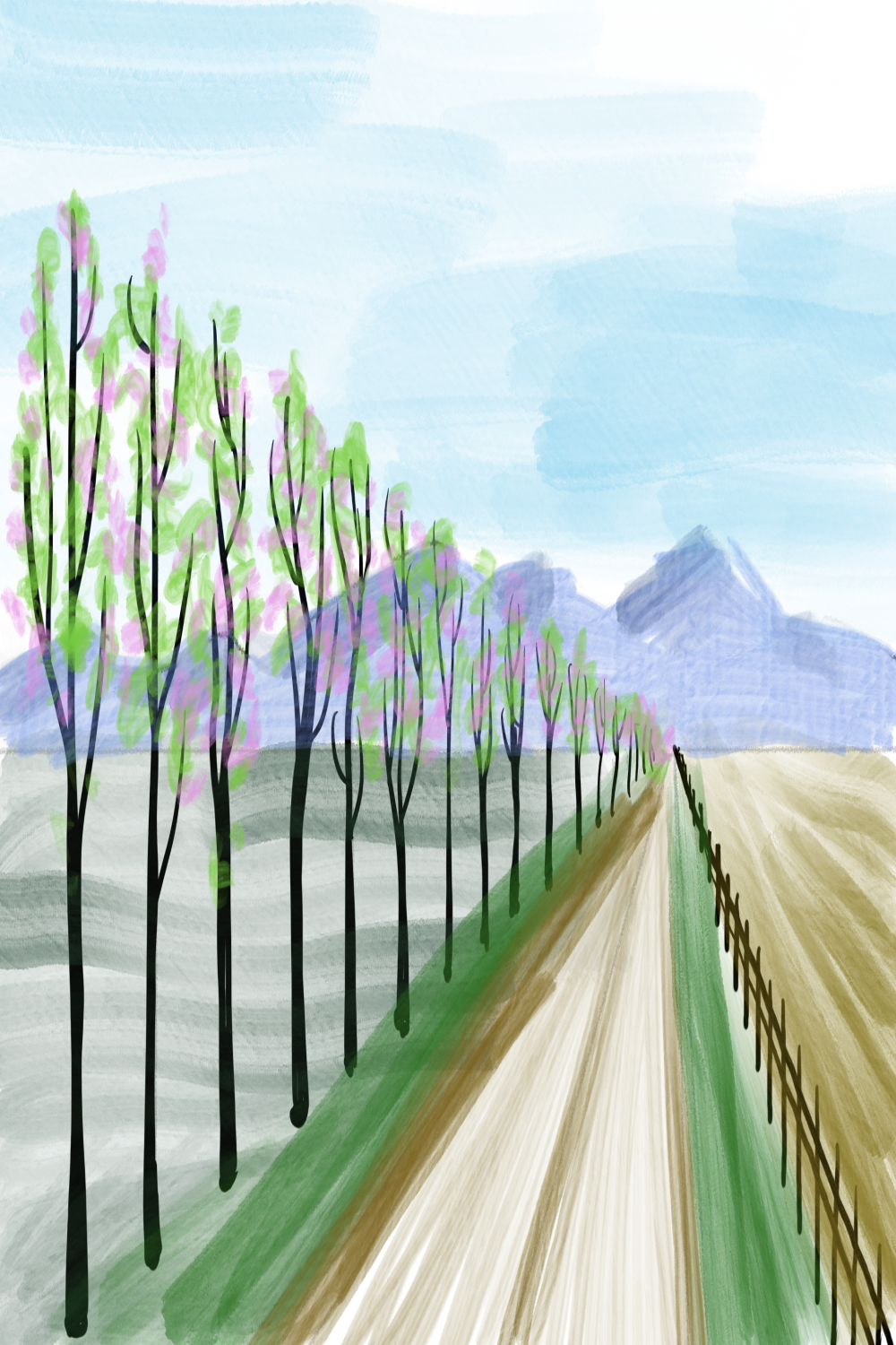 Spring Landscape in One Point Perspective – Arte a Scuola