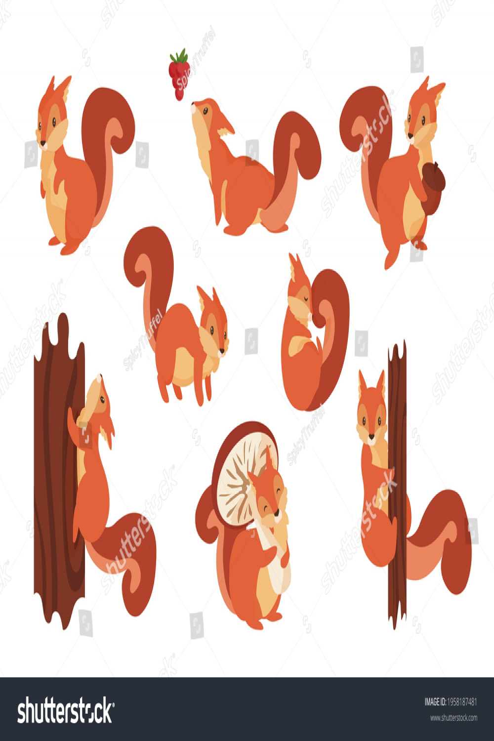 Squirrel Climbing Tree: Over  Royalty-Free Licensable Stock