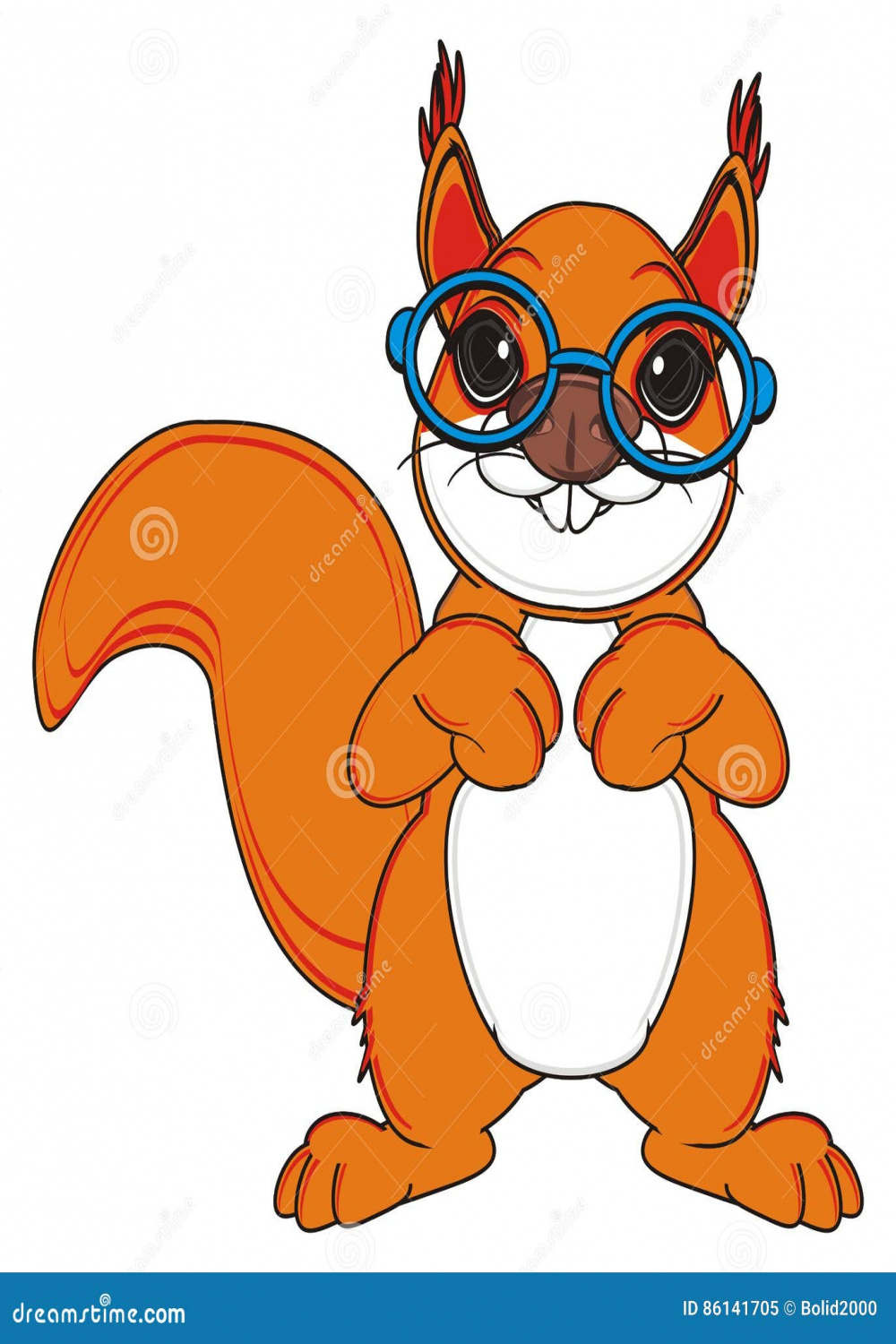 Squirrel in glasses stock illustration