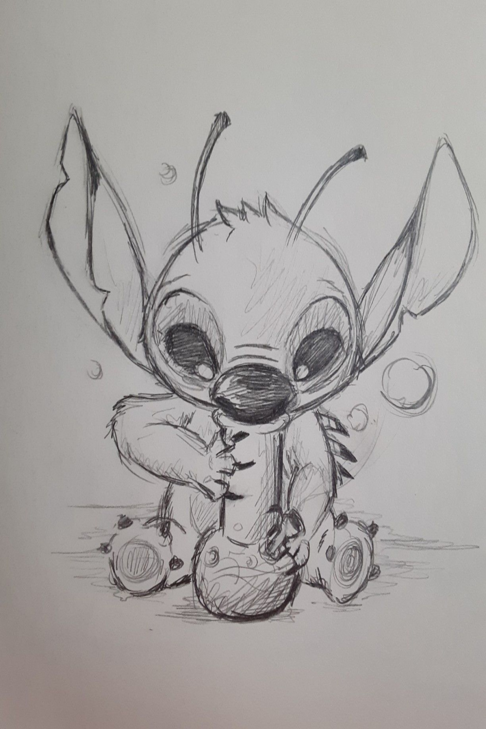 stitch hitting the bong  Hand art drawing, Book art drawings