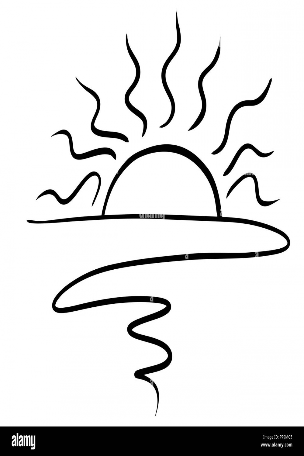 Sunset simple black print