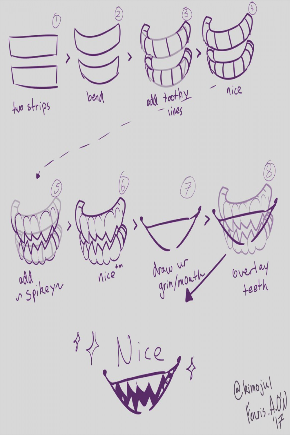 teeth reference by @WITCHbunnyP on twitter  Drawing reference
