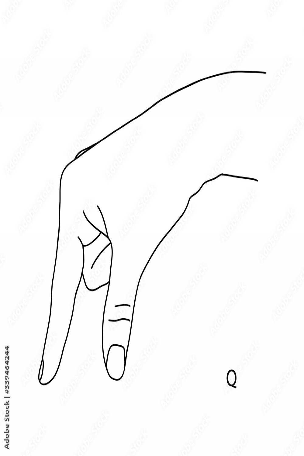 The drawing of a human hand