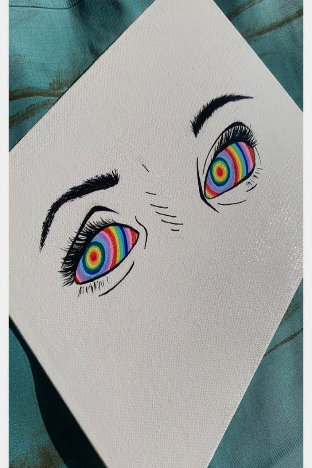 Trippy eyes easy canvas painting  Hippie painting, Small canvas
