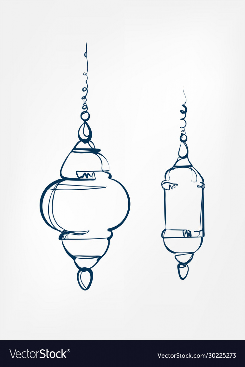 Turkish lamp one line design element isolated Vector Image
