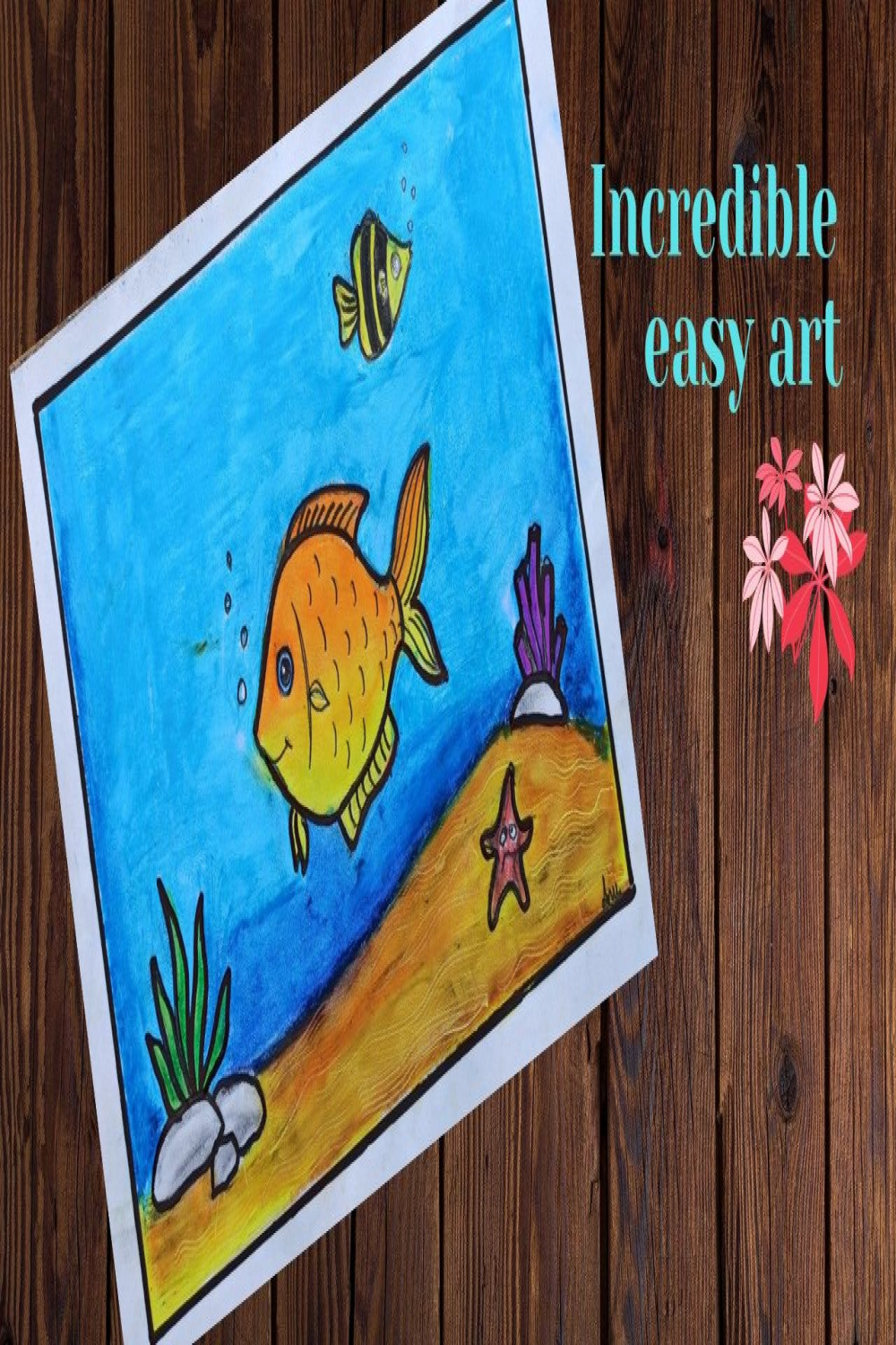 Underwater fish world in   Fish drawings, Drawing for kids