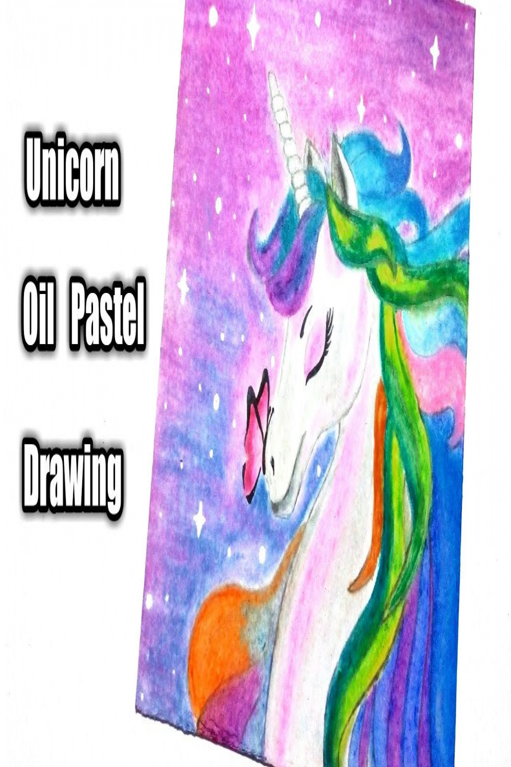 Unicorn Drawing with Oil Pastel  Step by Step  Unicorn drawing