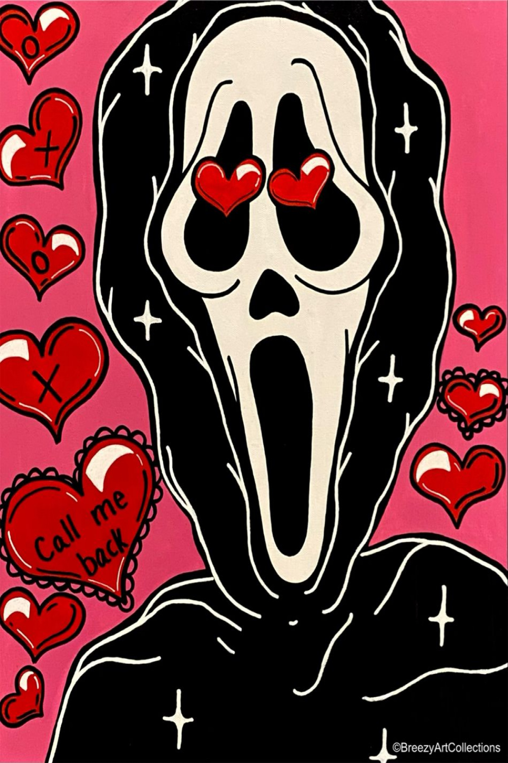Valentines GHOSTFACE Canvas Painting  Small canvas art, Art
