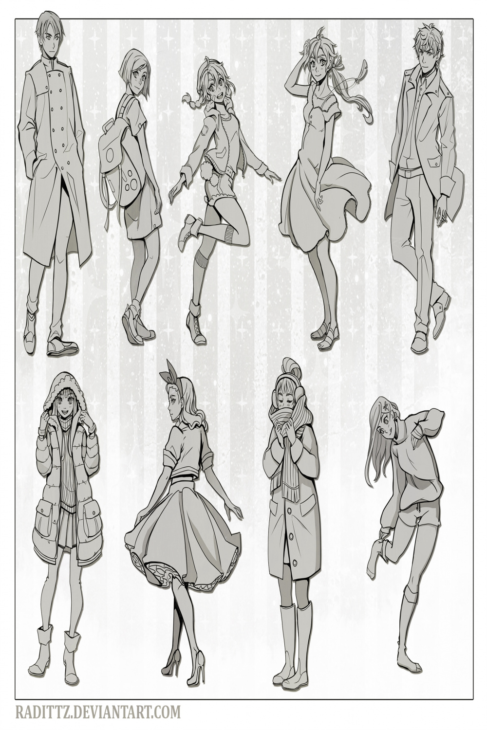 Various poses in casual clothes by Radittz on DeviantArt