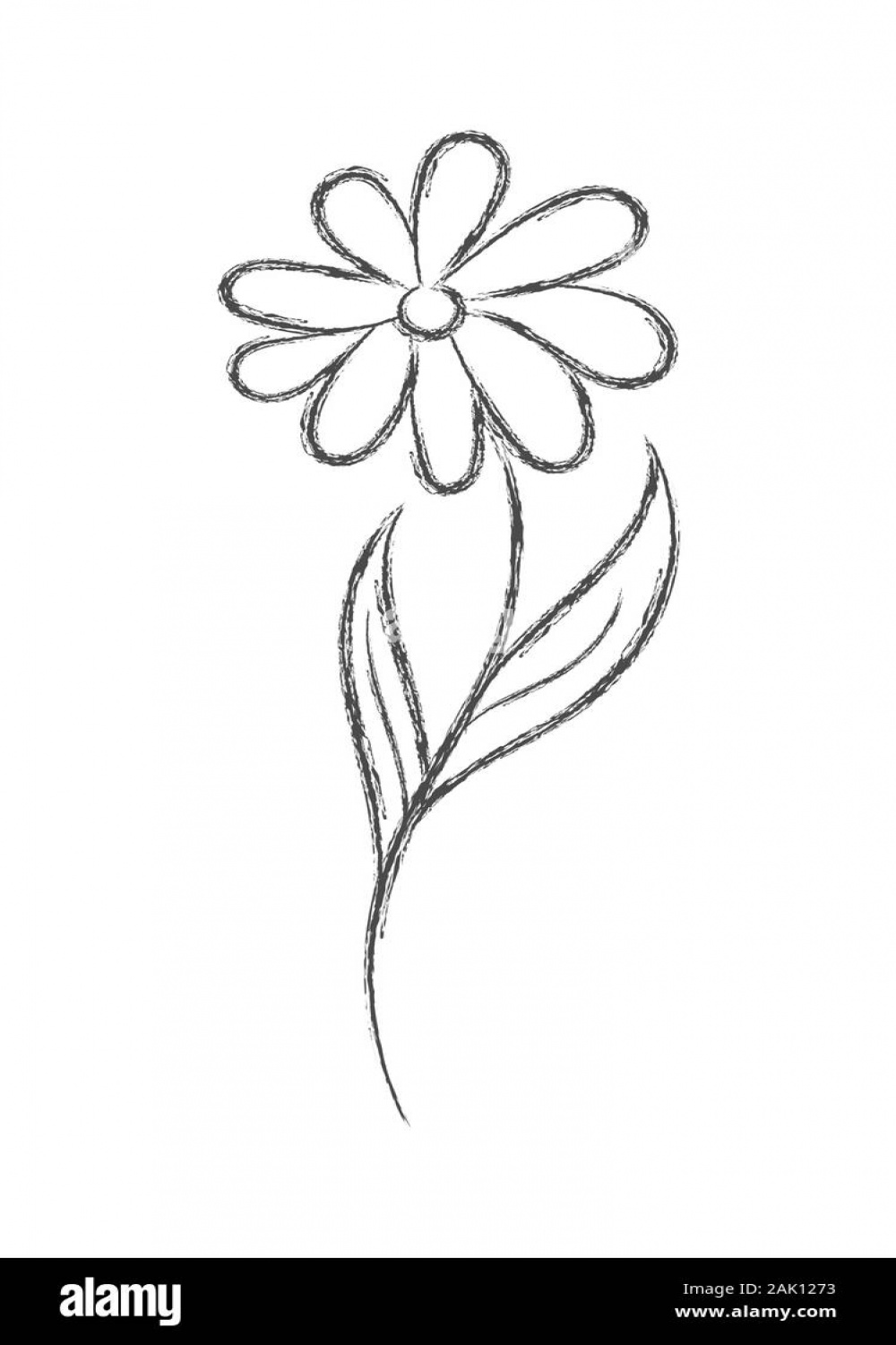 Vector pencil sketch of a flower with sticky notes