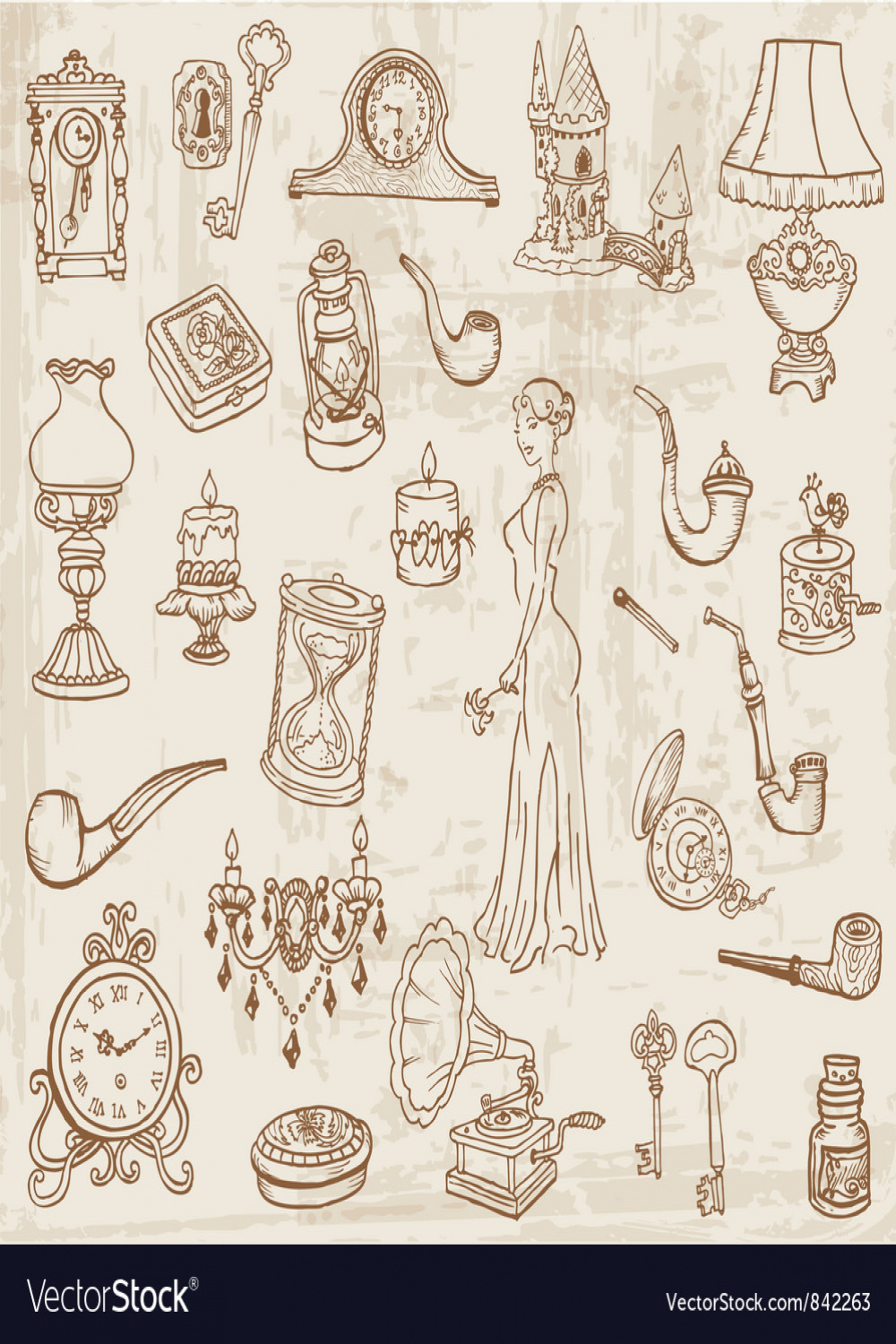 Vintage doodle elements Royalty Free Vector Image
