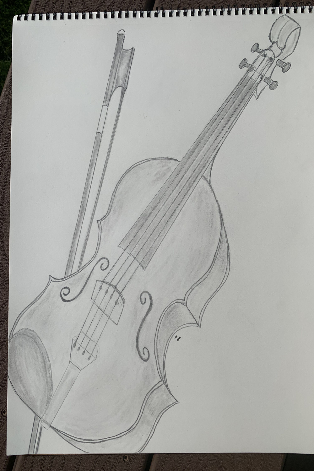 Violin, fiddle, pencil art drawing, pencil art, drawings