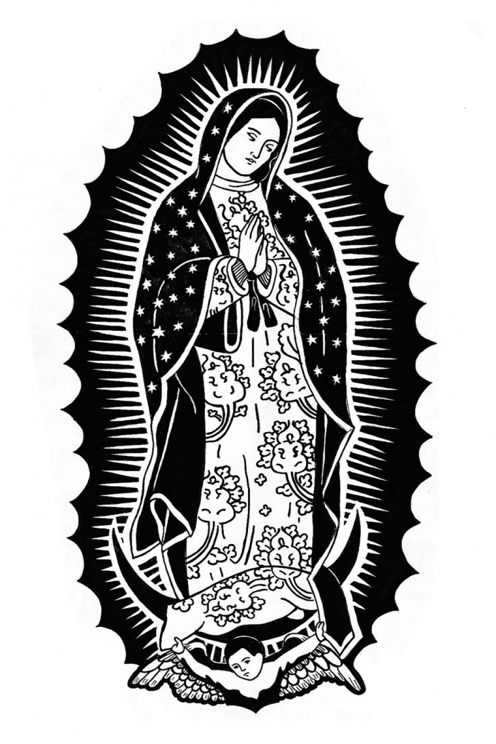 Virgen De Guadalupe Sketch at PaintingValley