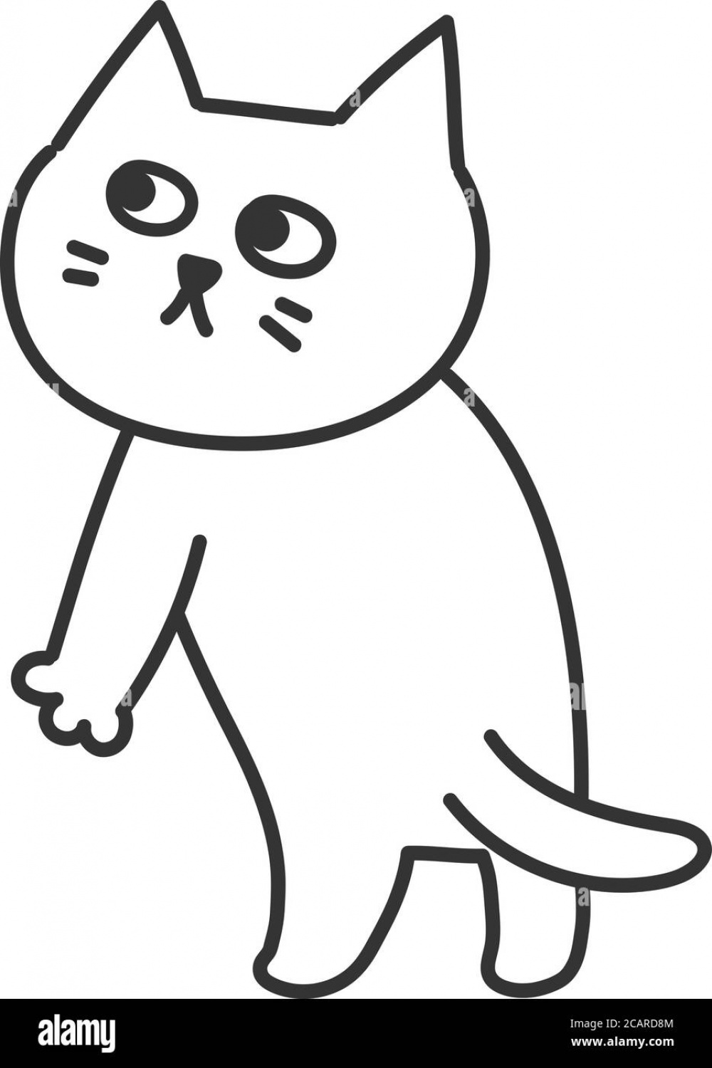 White cat standing on two legs