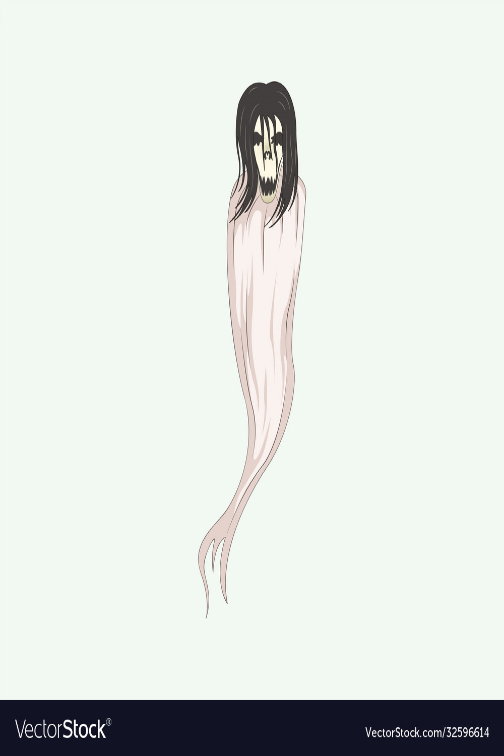 White lady cartoon ghost character Royalty Free Vector Image