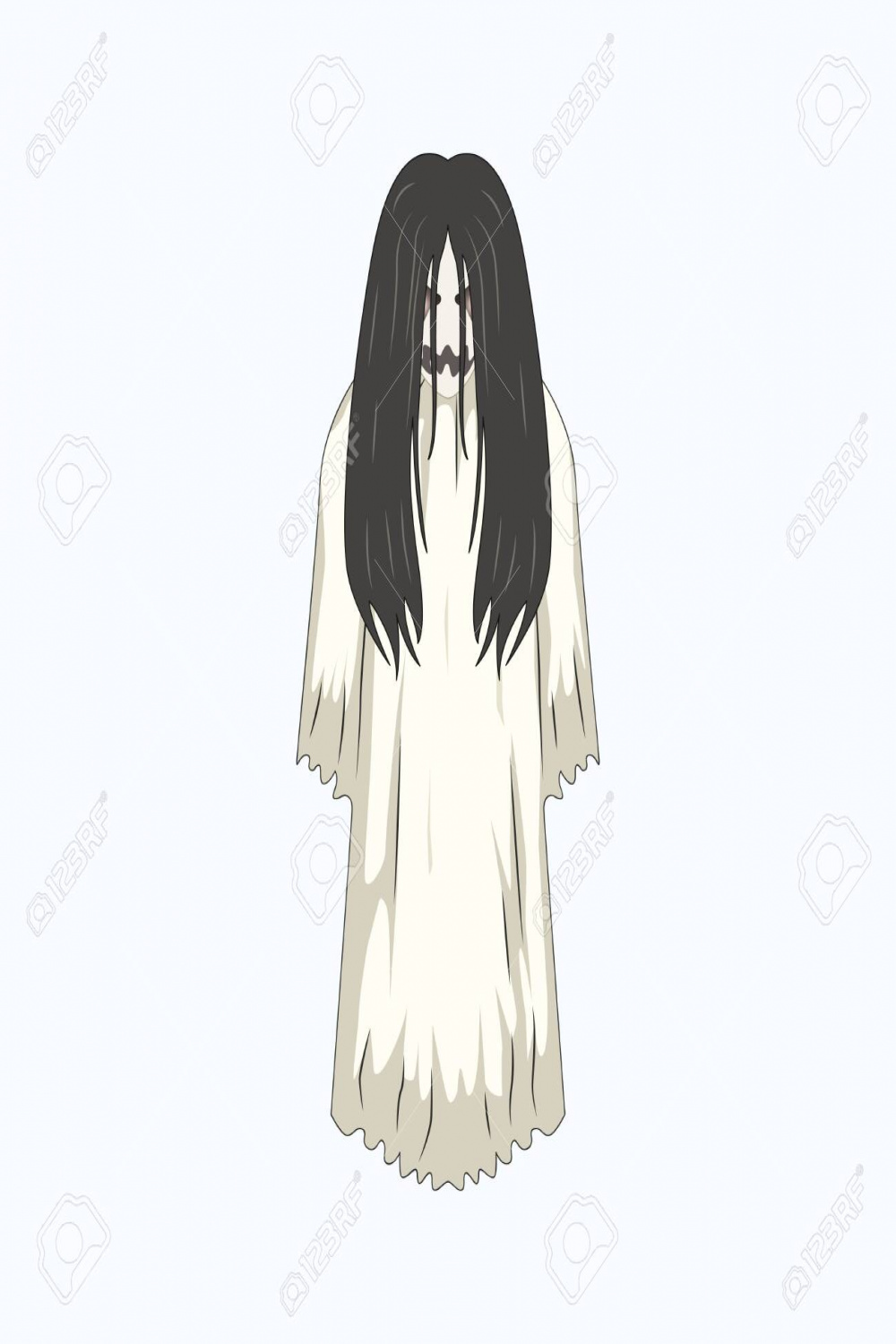 White Lady Cartoon Ghost Character, White Lady Cartoon Ghost