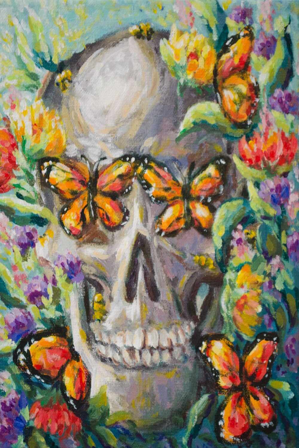 Wild Skull Acrylic Painting — Melissa Willett