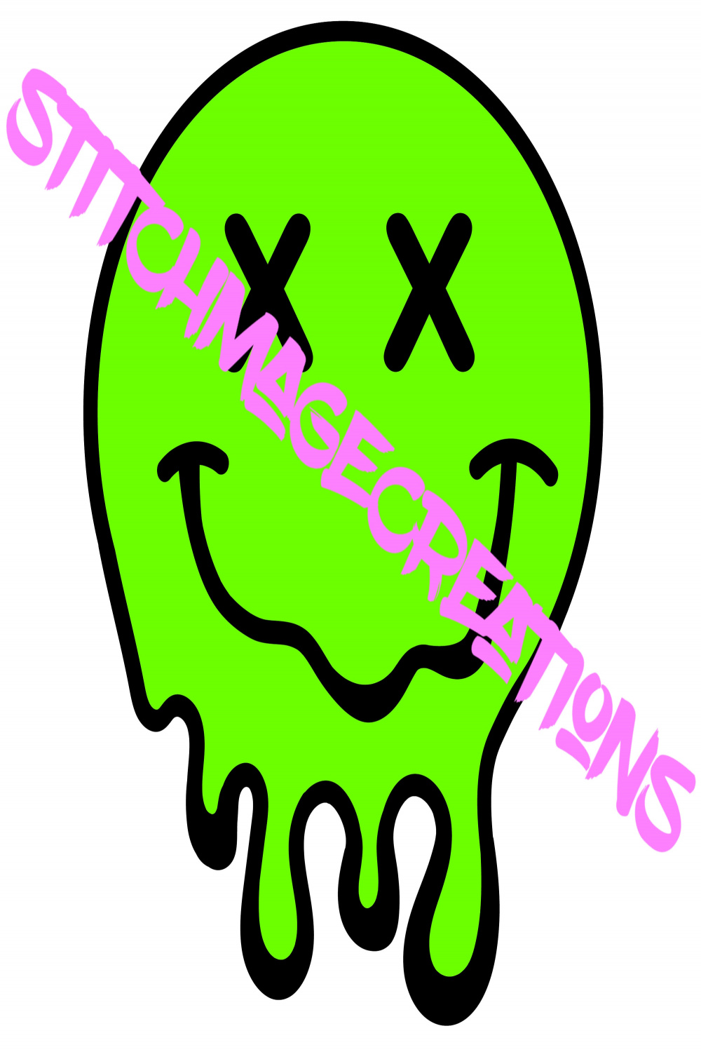 X Eyes Drippy Smiley Face Filled Unbefüllte Stickerei Trippy - Etsy