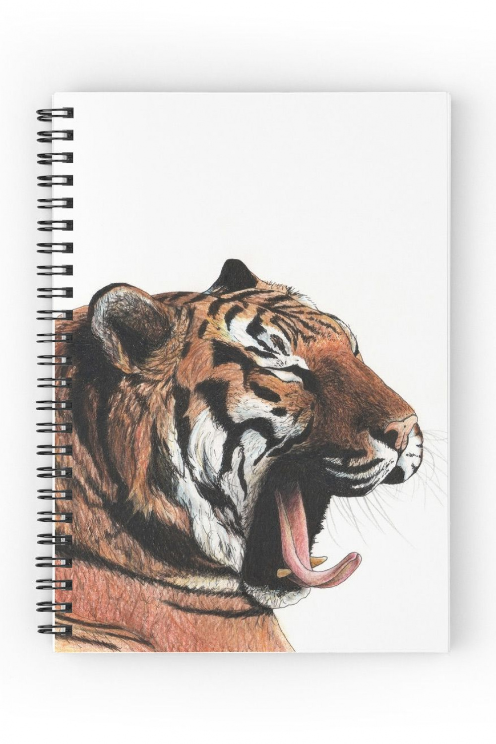 Yawning tiger" Spiral Notebook for Sale by savousepate  Tiger art