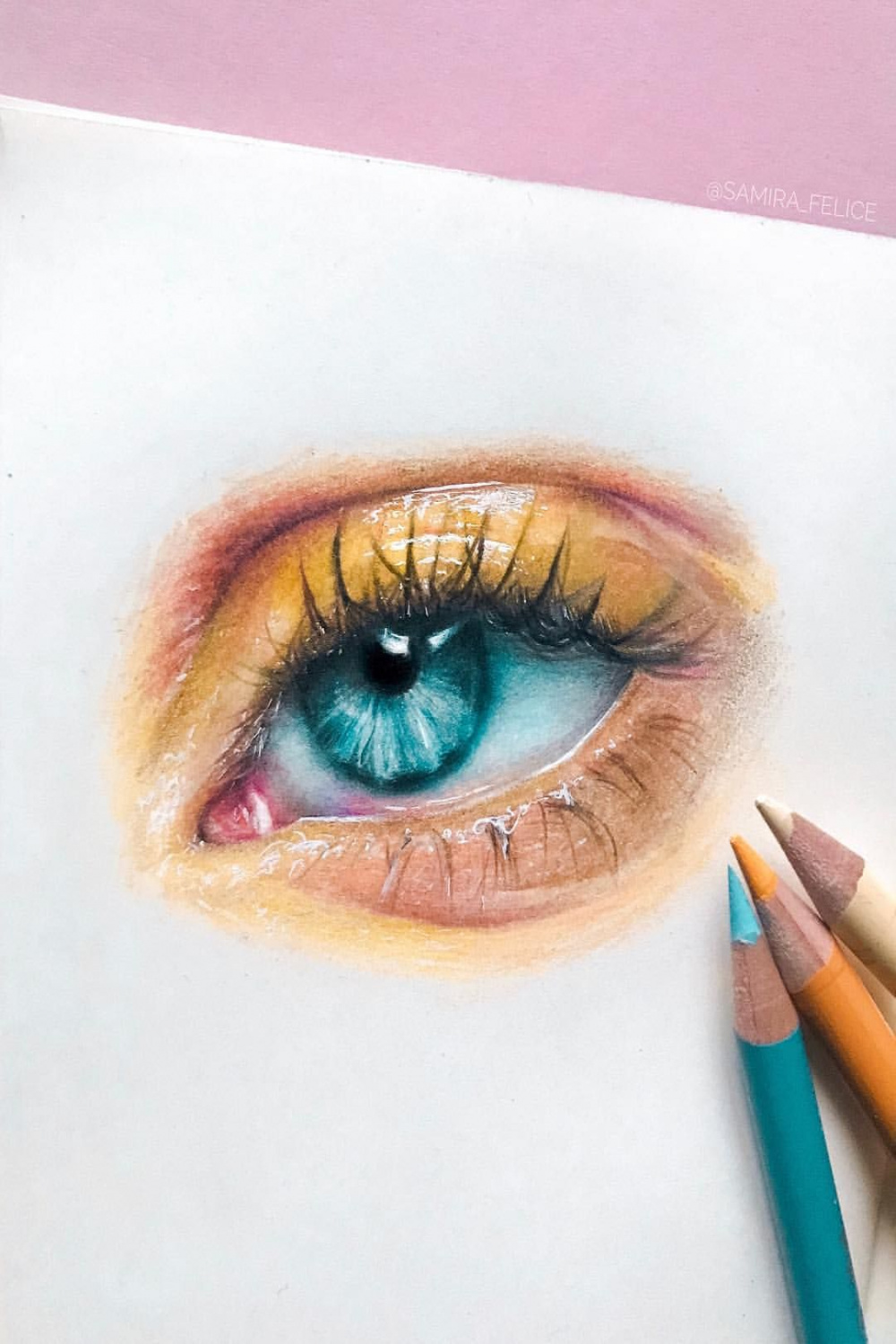 yellow eye by samirafelice  Redbubble  Eye art, Color pencil art
