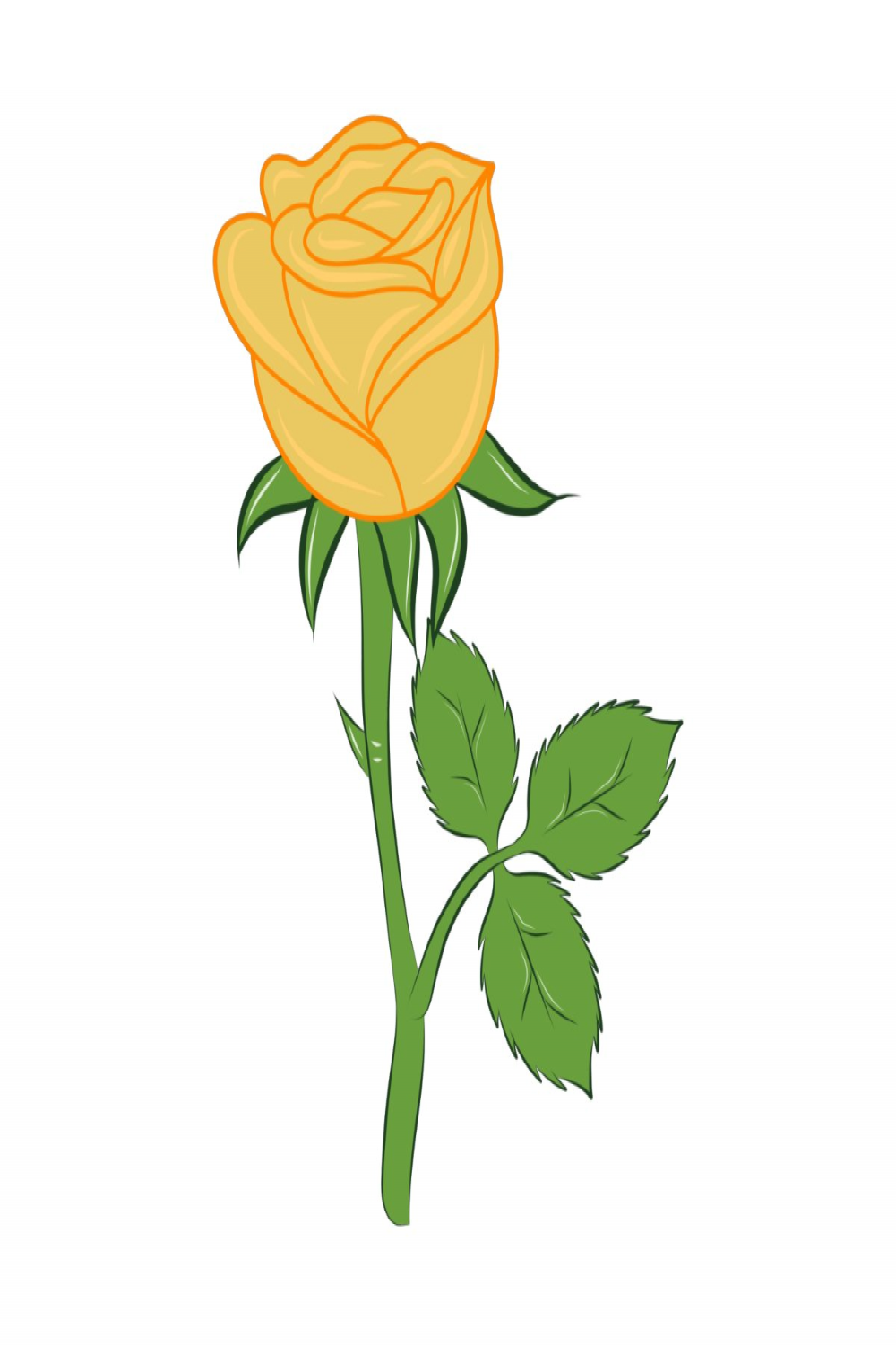 yellow rose  Rose drawing simple, Yellow roses, Single red rose