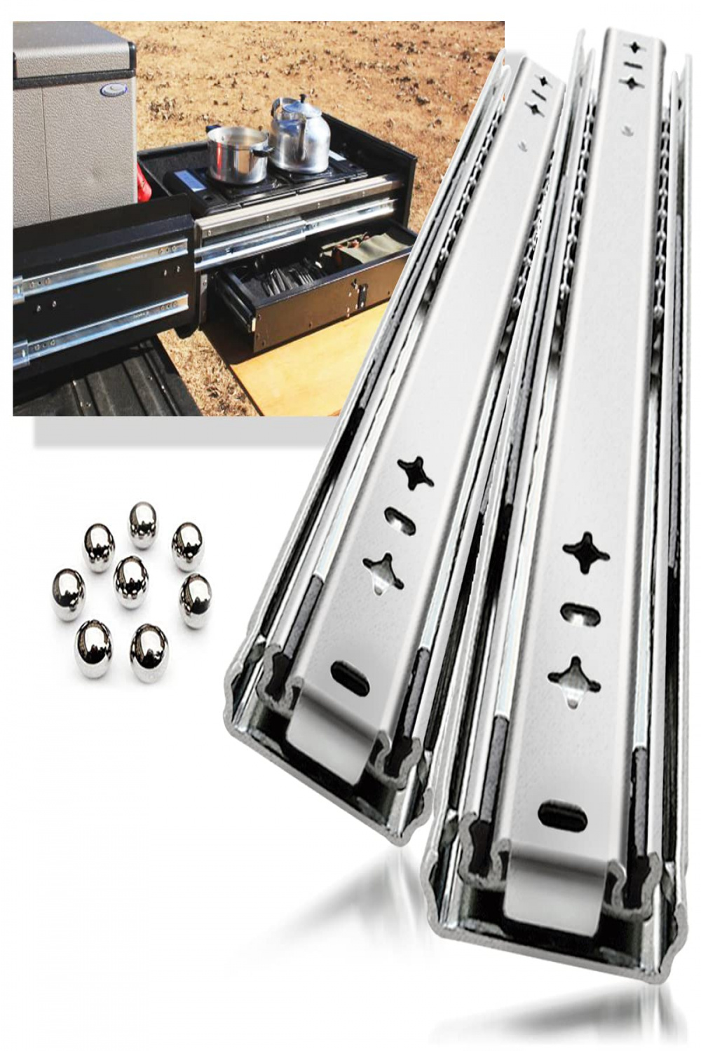 YENUO kg Hardware Ball Bearing Drawer Runners Full Extension Drawer  Runners Heavy Duty Runners (")