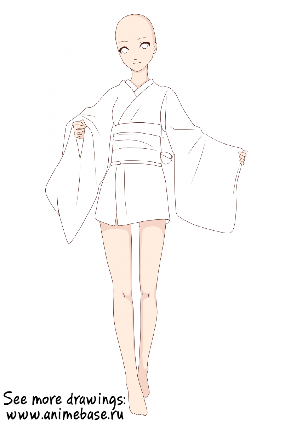 Yukata (Short kimono) —clothes anime base ych pose  Poses de
