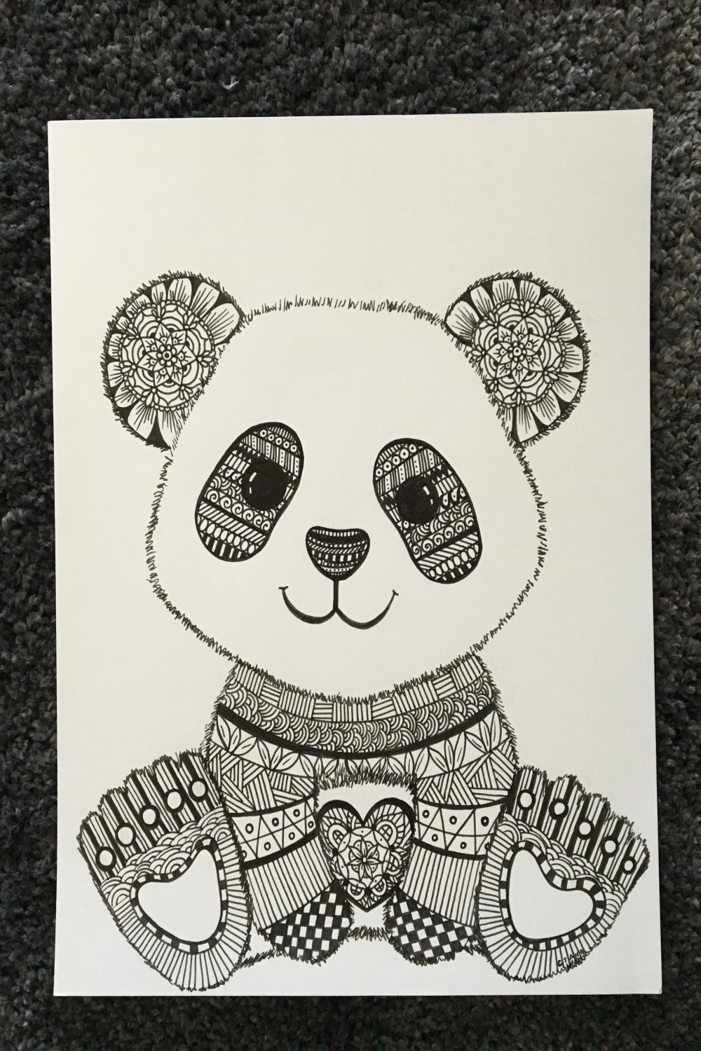 Zentangle Cute Panda  Mandala art lesson, Panda artwork, Mandala
