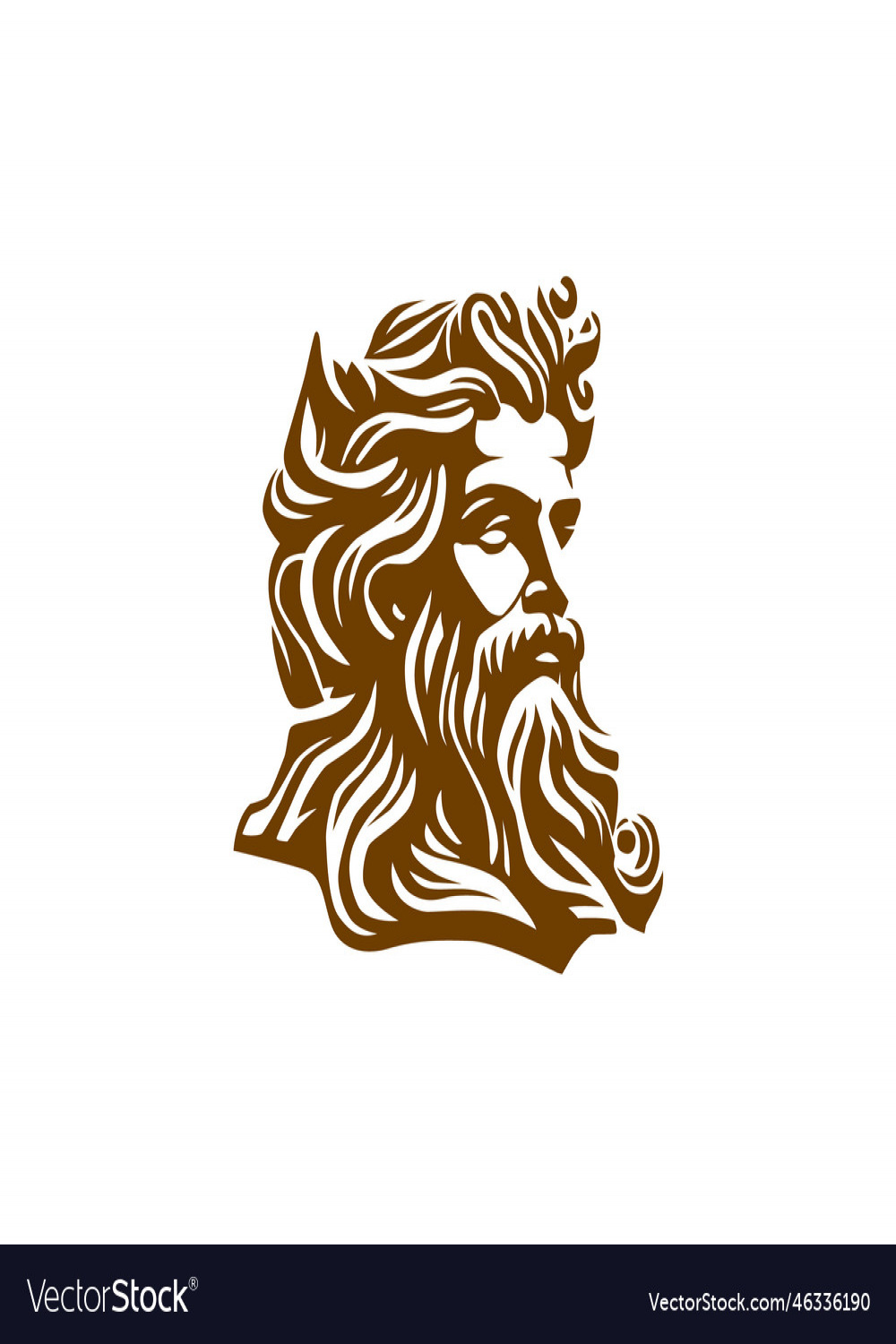 Zeus face art abstract logo design Royalty Free Vector Image