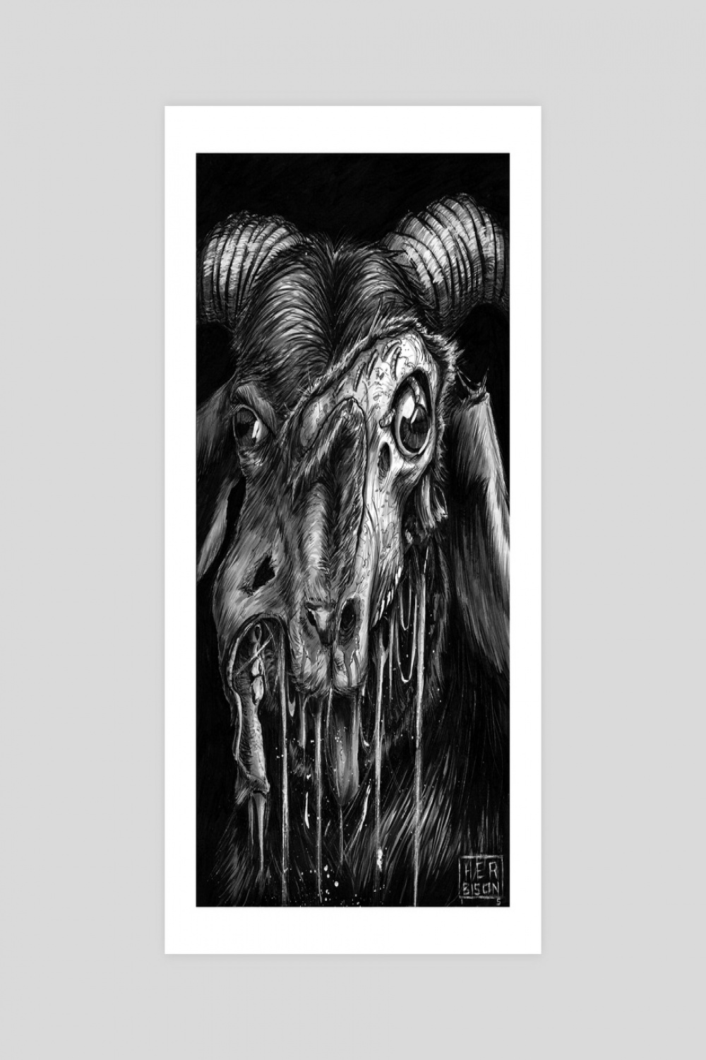 Zombie Goat, an art print by Conner Herbison
