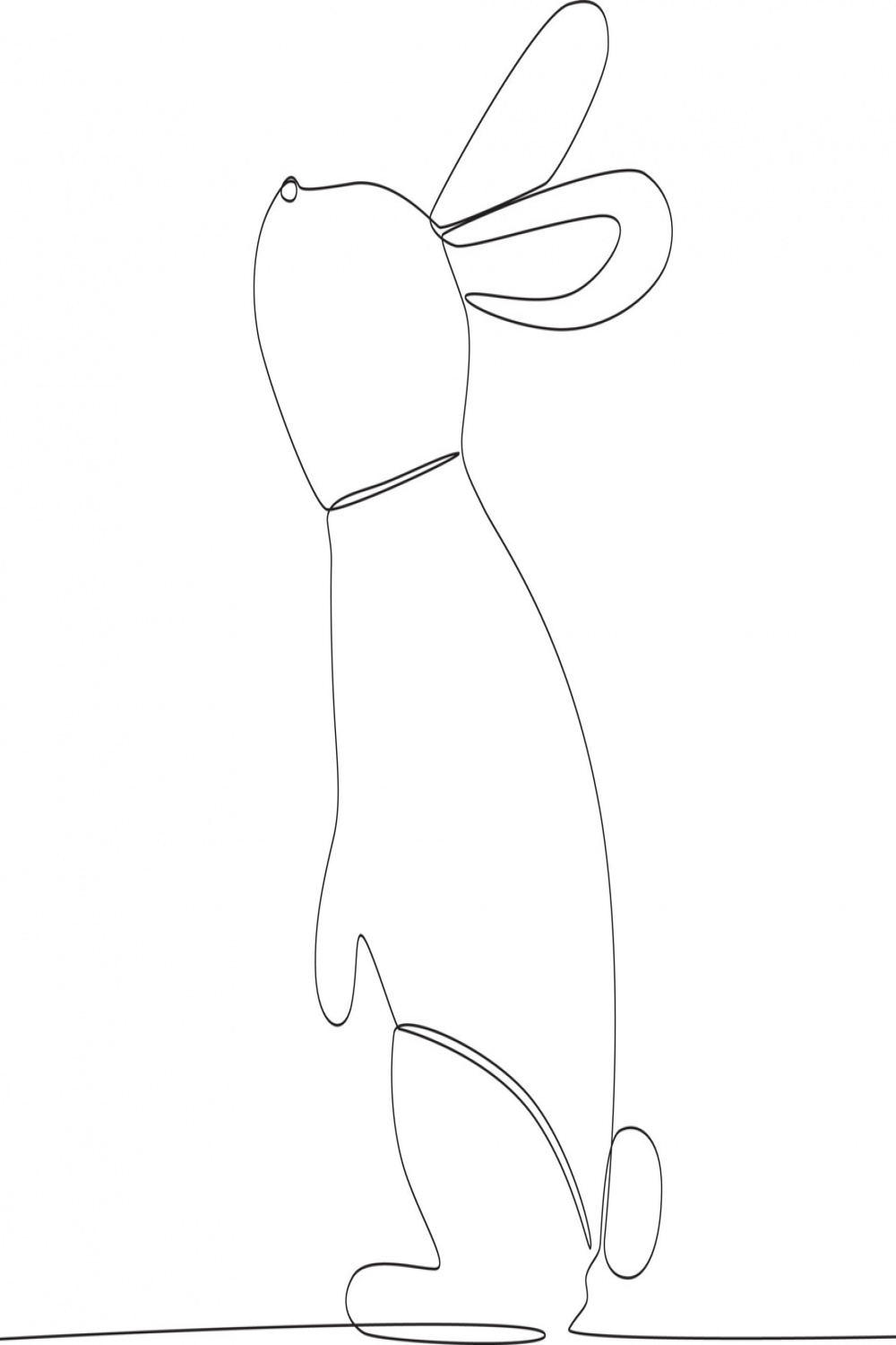 A rabbit standing looking up  Vector Art at Vecteezy